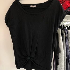 Truly Madly Deeply Black Front Tie Tee